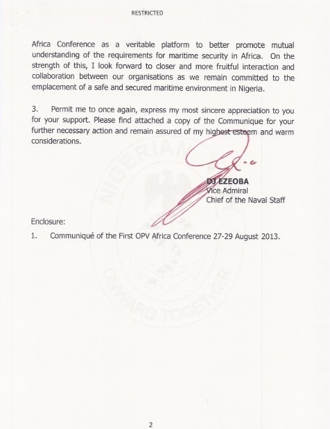 Letter from the Nigerian Navy - 2