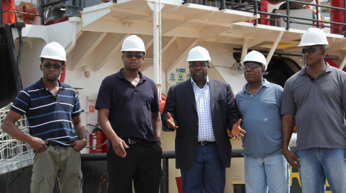 Kaztec Chairman Sir Emeka Offor and crew of both vessels