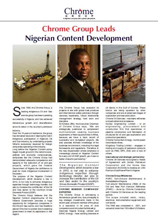The Chrome Group Nigeria Content Development
