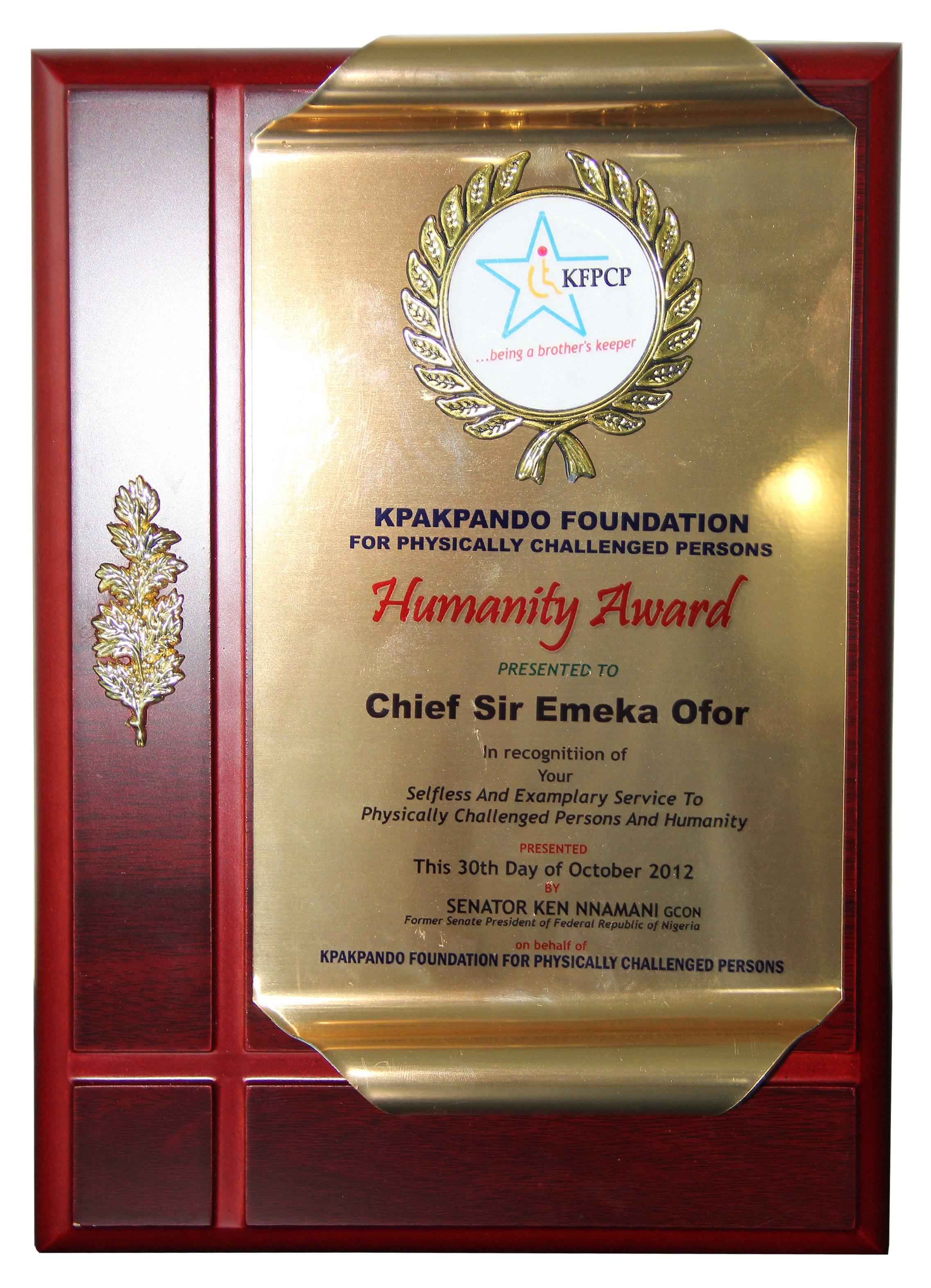 The Kpakpando Foundation for Physically Challenged Persons Honors Sir Emeka Offor