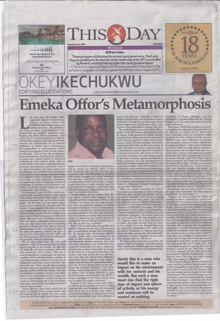 ThisDay - Emeka Offor’s Metamorphosis