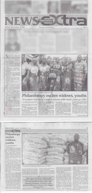 The Nation: Philanthropy Excites Widows, Youths