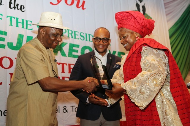 Accepting the award of ‘Businessman of the Year 2014’ on behalf of Sir Emeka Offor